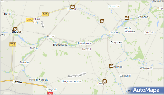 mapa Reczul, Reczul na mapie Targeo