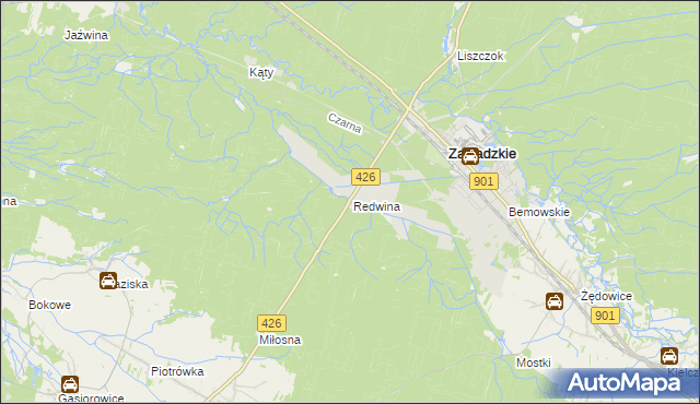 mapa Redwina, Redwina na mapie Targeo