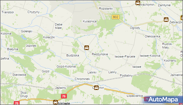 mapa Redzyńskie, Redzyńskie na mapie Targeo