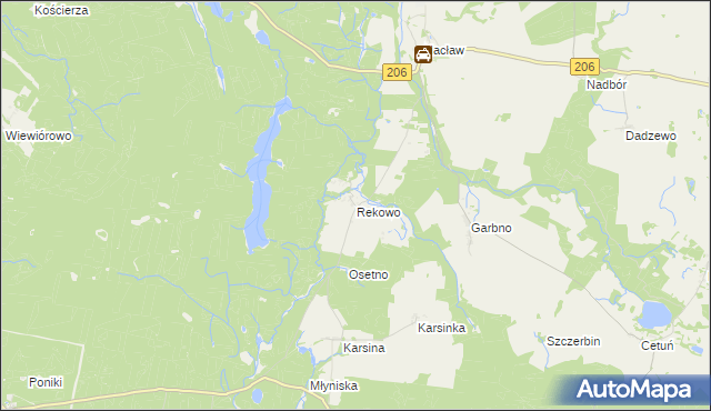 mapa Rekowo gmina Polanów, Rekowo gmina Polanów na mapie Targeo