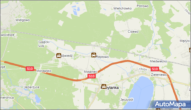 mapa Reptowo gmina Kobylanka, Reptowo gmina Kobylanka na mapie Targeo
