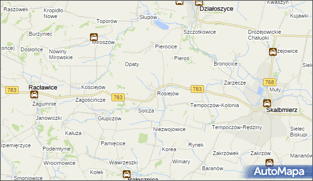 mapa Rosiejów, Rosiejów na mapie Targeo