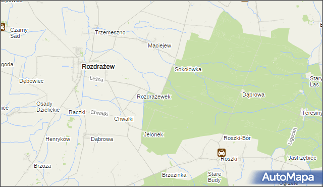 mapa Rozdrażewek gmina Krotoszyn, Rozdrażewek gmina Krotoszyn na mapie Targeo