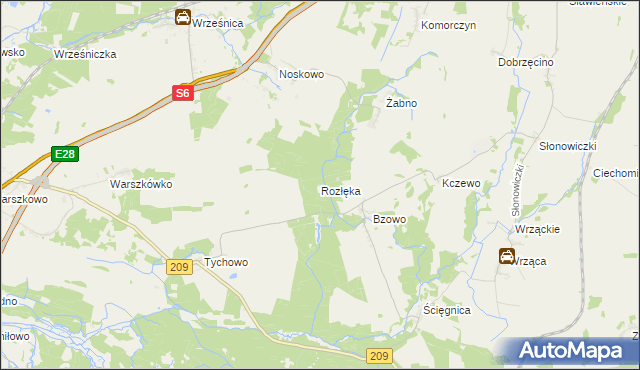 mapa Rozłęka, Rozłęka na mapie Targeo