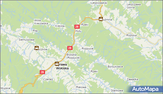 mapa Rozpucie, Rozpucie na mapie Targeo