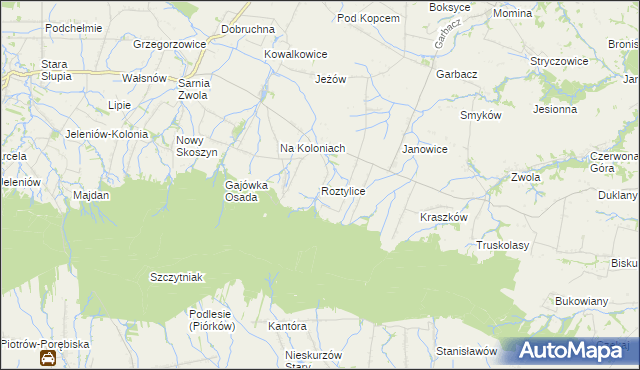 mapa Roztylice, Roztylice na mapie Targeo