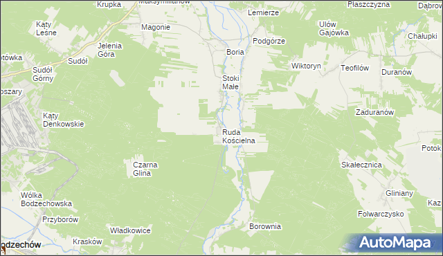 mapa Ruda Kościelna, Ruda Kościelna na mapie Targeo