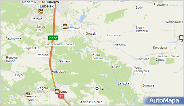 mapa Ruda Żelazna, Ruda Żelazna na mapie Targeo