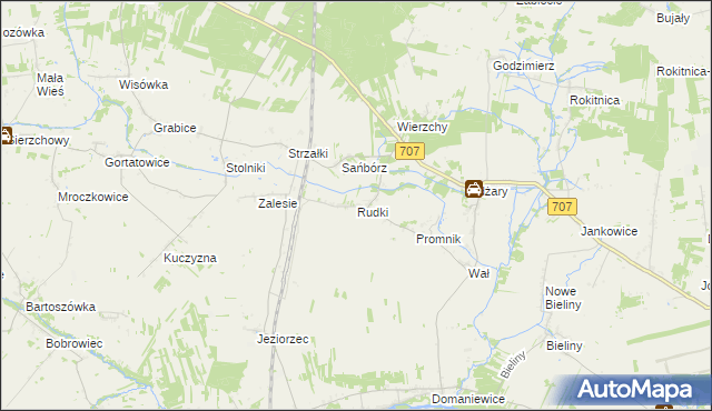 mapa Rudki gmina Nowe Miasto nad Pilicą, Rudki gmina Nowe Miasto nad Pilicą na mapie Targeo