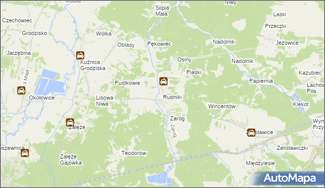 mapa Rudniki gmina Koniecpol, Rudniki gmina Koniecpol na mapie Targeo