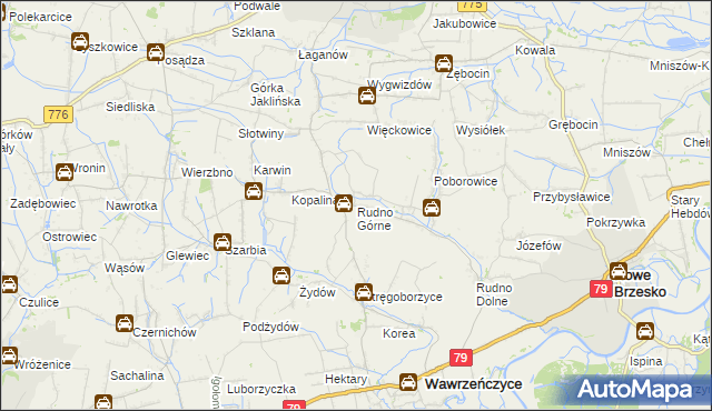 mapa Rudno Górne, Rudno Górne na mapie Targeo