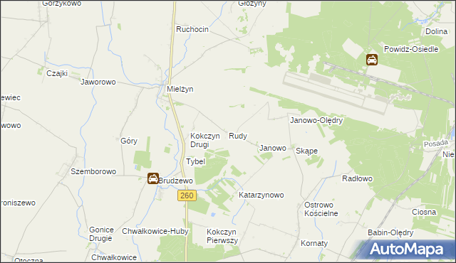 mapa Rudy gmina Strzałkowo, Rudy gmina Strzałkowo na mapie Targeo