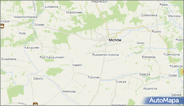 mapa Rudzienko-Kolonia, Rudzienko-Kolonia na mapie Targeo