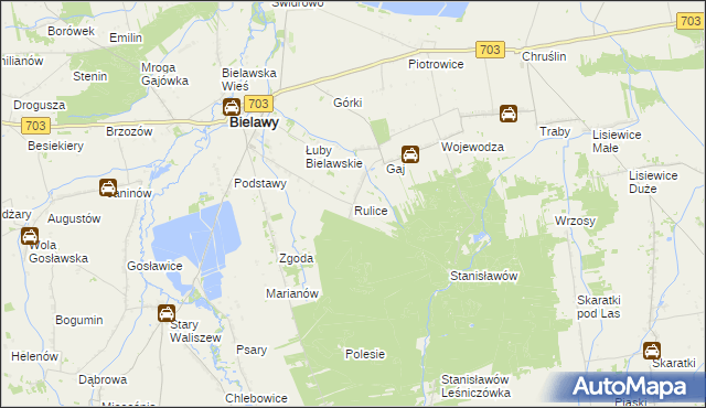 mapa Rulice, Rulice na mapie Targeo