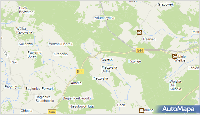 mapa Ruzieck, Ruzieck na mapie Targeo