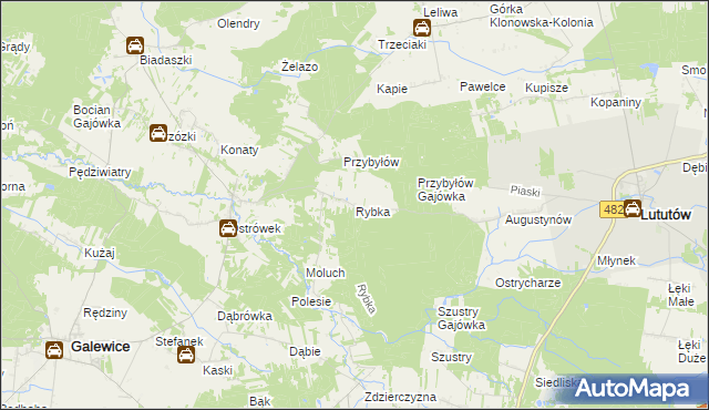 mapa Rybka, Rybka na mapie Targeo