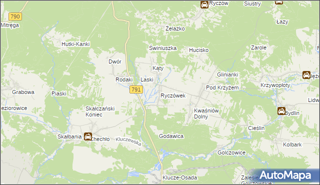 mapa Ryczówek, Ryczówek na mapie Targeo