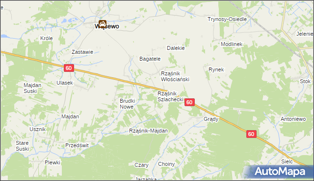 mapa Rząśnik Szlachecki, Rząśnik Szlachecki na mapie Targeo