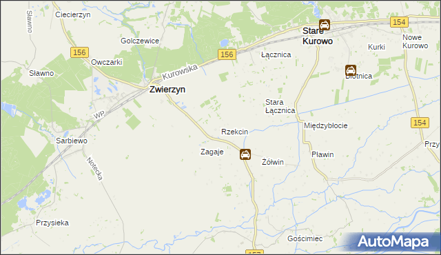 mapa Rzekcin, Rzekcin na mapie Targeo