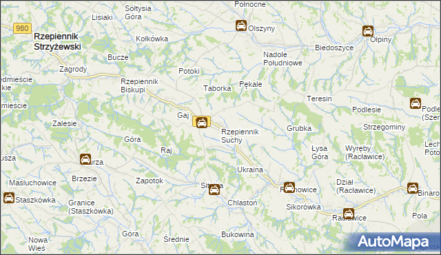 mapa Rzepiennik Suchy, Rzepiennik Suchy na mapie Targeo