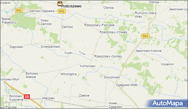 mapa Rzeszotary-Gortaty, Rzeszotary-Gortaty na mapie Targeo