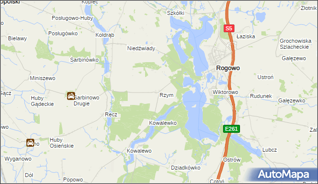 mapa Rzym gmina Rogowo, Rzym gmina Rogowo na mapie Targeo