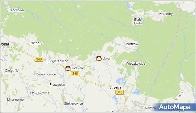 mapa Sadków gmina Dobroszyce, Sadków gmina Dobroszyce na mapie Targeo
