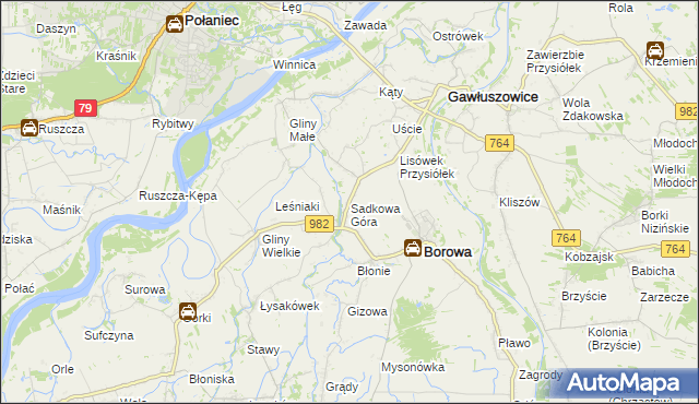 mapa Sadkowa Góra, Sadkowa Góra na mapie Targeo