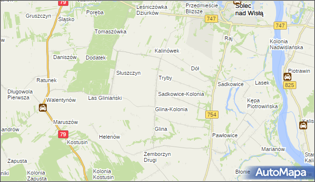 mapa Sadkowice-Kolonia, Sadkowice-Kolonia na mapie Targeo