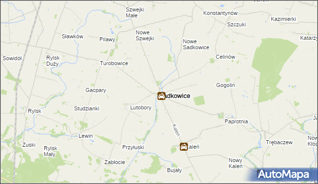 mapa Sadkowice powiat rawski, Sadkowice powiat rawski na mapie Targeo