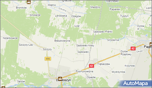 mapa Sadowiec-Niwy, Sadowiec-Niwy na mapie Targeo
