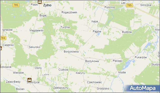 mapa Sady gmina Żytno, Sady gmina Żytno na mapie Targeo