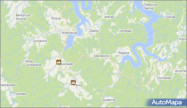 mapa Sakowczyk, Sakowczyk na mapie Targeo
