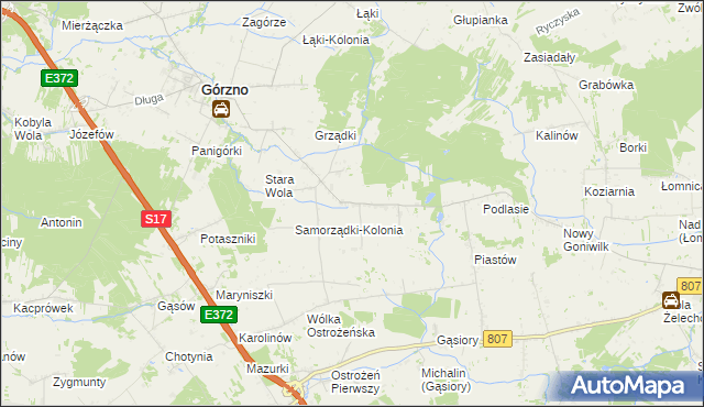 mapa Samorządki, Samorządki na mapie Targeo