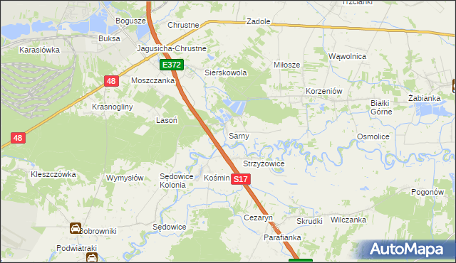 mapa Sarny gmina Ułęż, Sarny gmina Ułęż na mapie Targeo