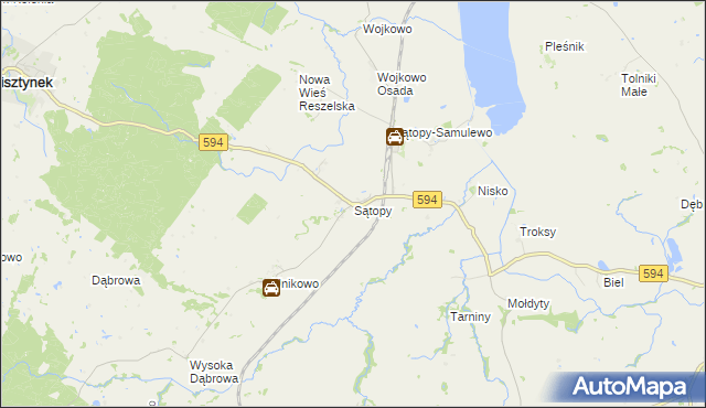 mapa Sątopy gmina Bisztynek, Sątopy gmina Bisztynek na mapie Targeo