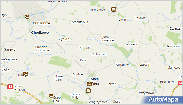 mapa Ściborowo, Ściborowo na mapie Targeo