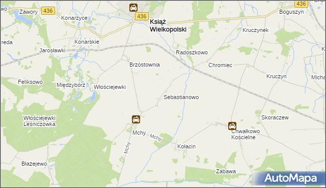 mapa Sebastianowo, Sebastianowo na mapie Targeo