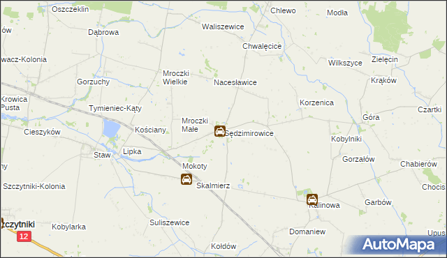 mapa Sędzimirowice, Sędzimirowice na mapie Targeo