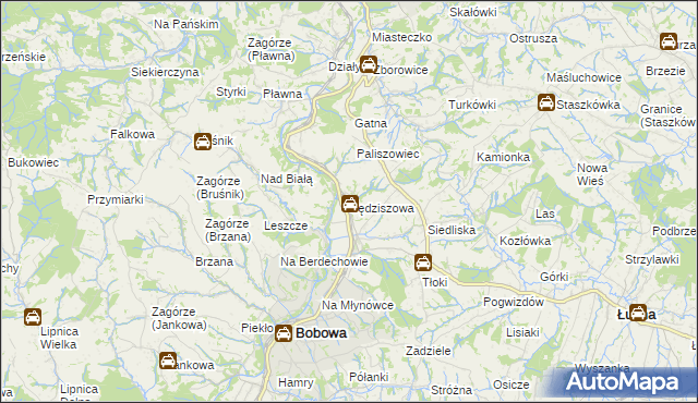 mapa Sędziszowa gmina Bobowa, Sędziszowa gmina Bobowa na mapie Targeo