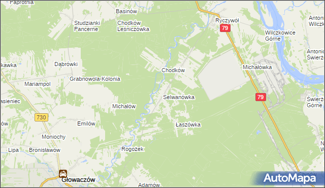 mapa Selwanówka, Selwanówka na mapie Targeo