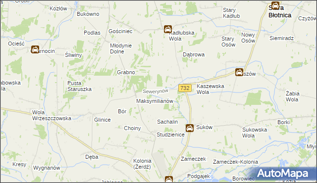 mapa Sewerynów gmina Przytyk, Sewerynów gmina Przytyk na mapie Targeo