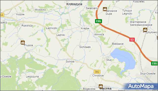 mapa Sichówek, Sichówek na mapie Targeo