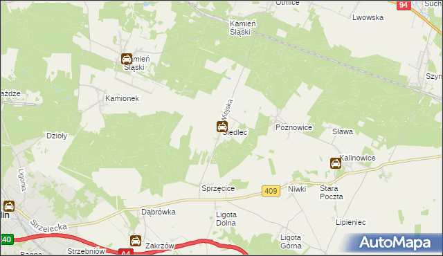 mapa Siedlec gmina Izbicko, Siedlec gmina Izbicko na mapie Targeo