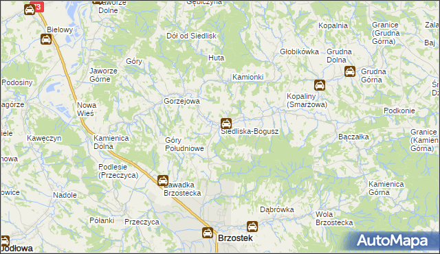 mapa Siedliska-Bogusz, Siedliska-Bogusz na mapie Targeo