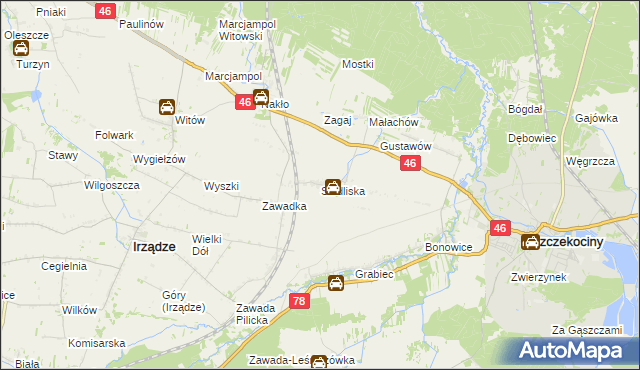 mapa Siedliska gmina Szczekociny, Siedliska gmina Szczekociny na mapie Targeo