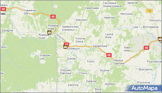 mapa Sielce gmina Stromiec, Sielce gmina Stromiec na mapie Targeo