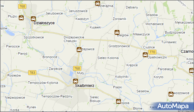 mapa Sielec-Kolonia, Sielec-Kolonia na mapie Targeo