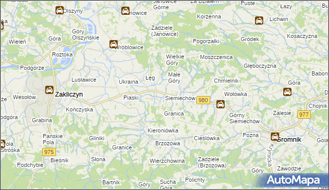 mapa Siemiechów gmina Gromnik, Siemiechów gmina Gromnik na mapie Targeo