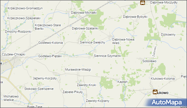 mapa Siennica-Szymanki, Siennica-Szymanki na mapie Targeo